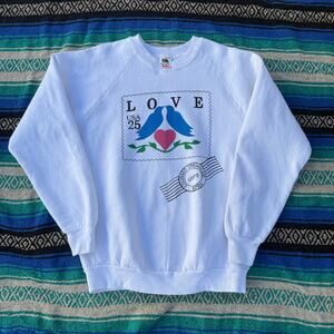 Vintage 90's Love Stamp Colorado Springs USPS Crewneck Pullover Sweatshirt Sz L